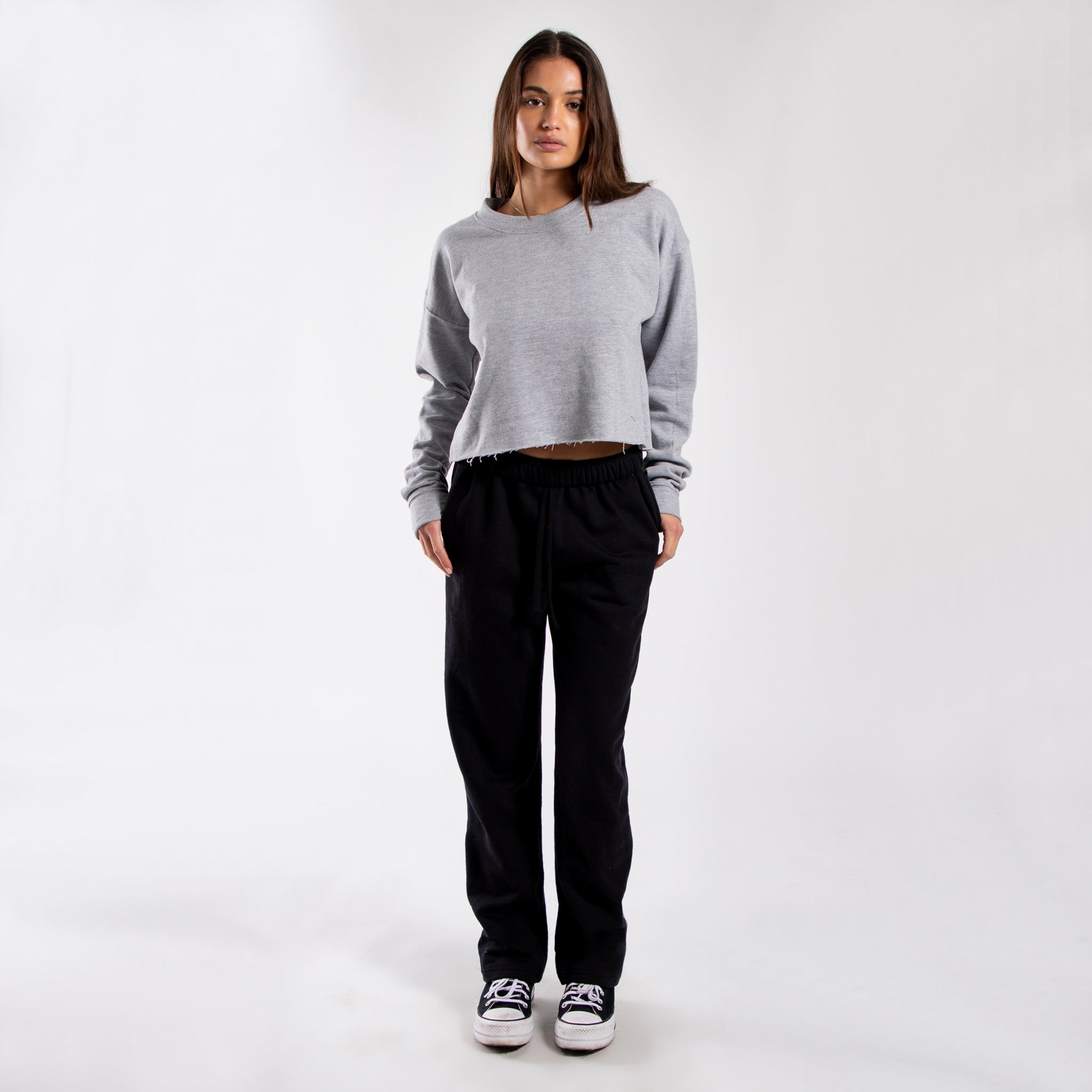 6035 - CLOSEOUT Women's Cropped Fleece Crew Neck Sweatshirt