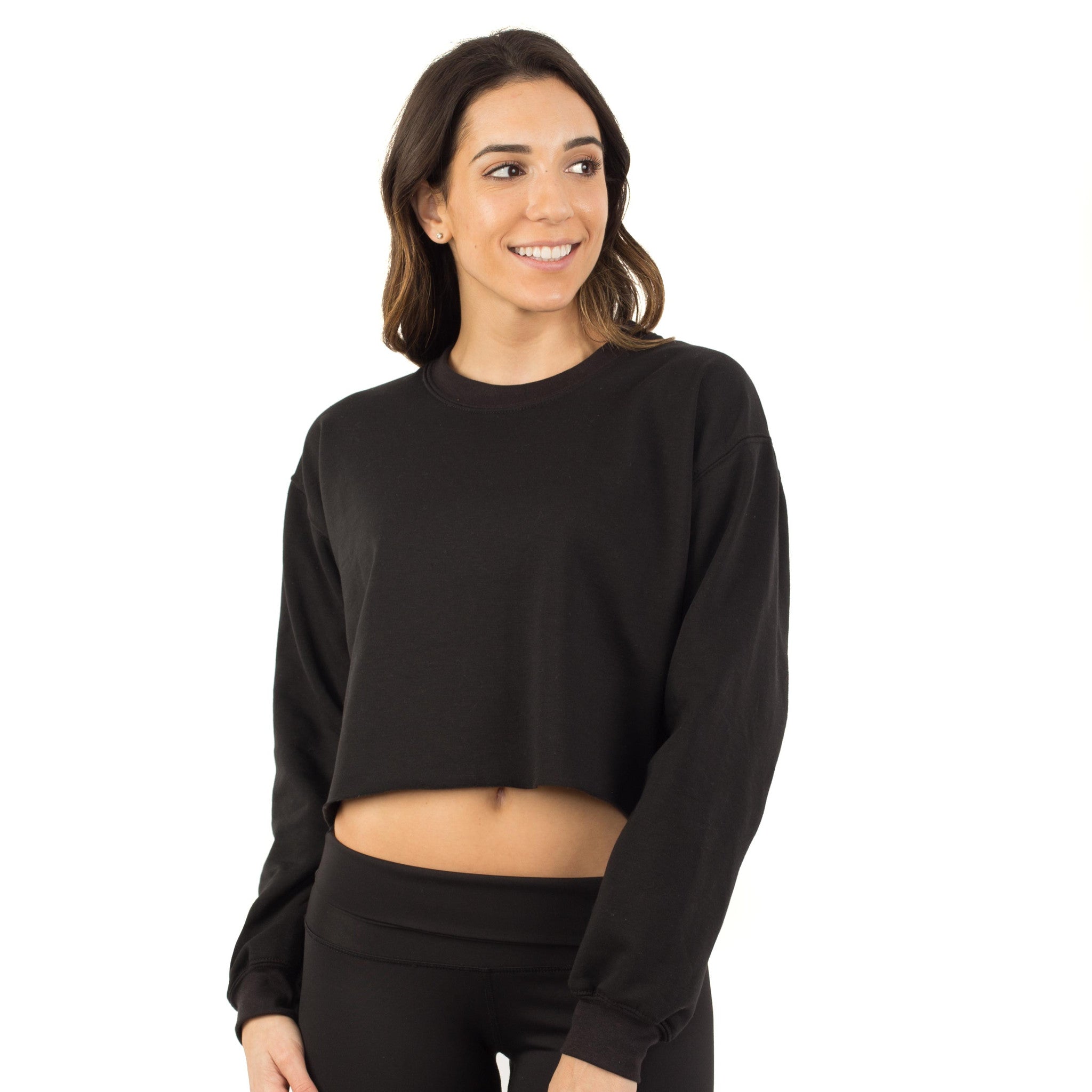 6035 - CLOSEOUT Women's Cropped Fleece Crew Neck Sweatshirt