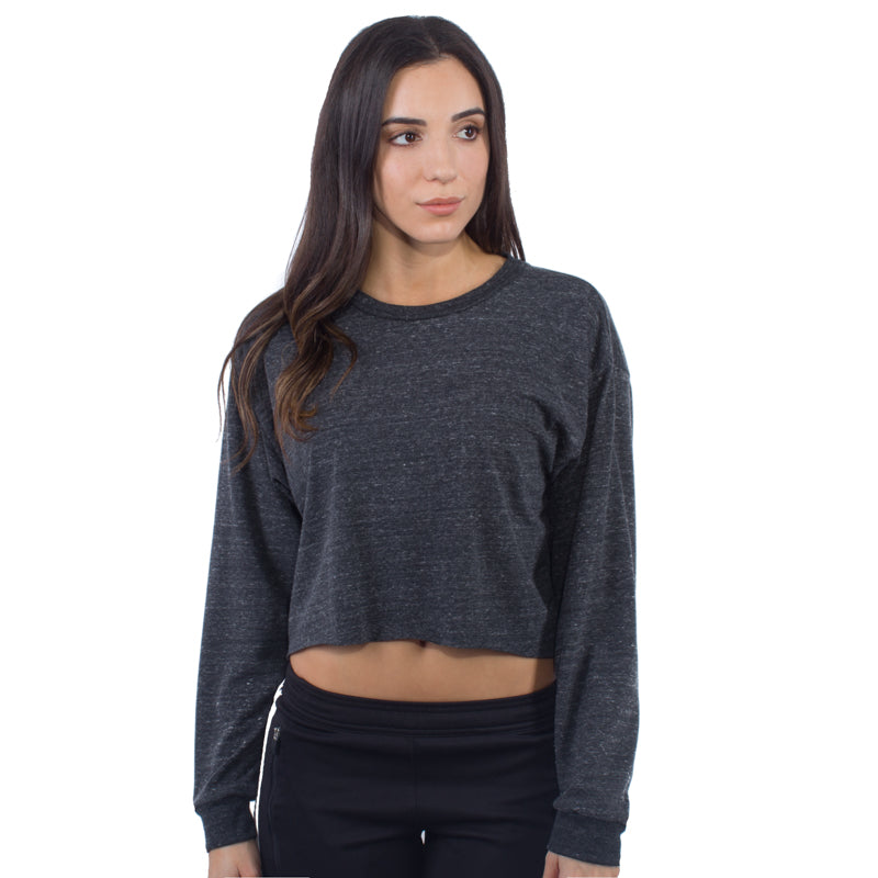 6045TB - CLOSEOUT Women's Cropped Long Sleeve Tri-Blend Tee