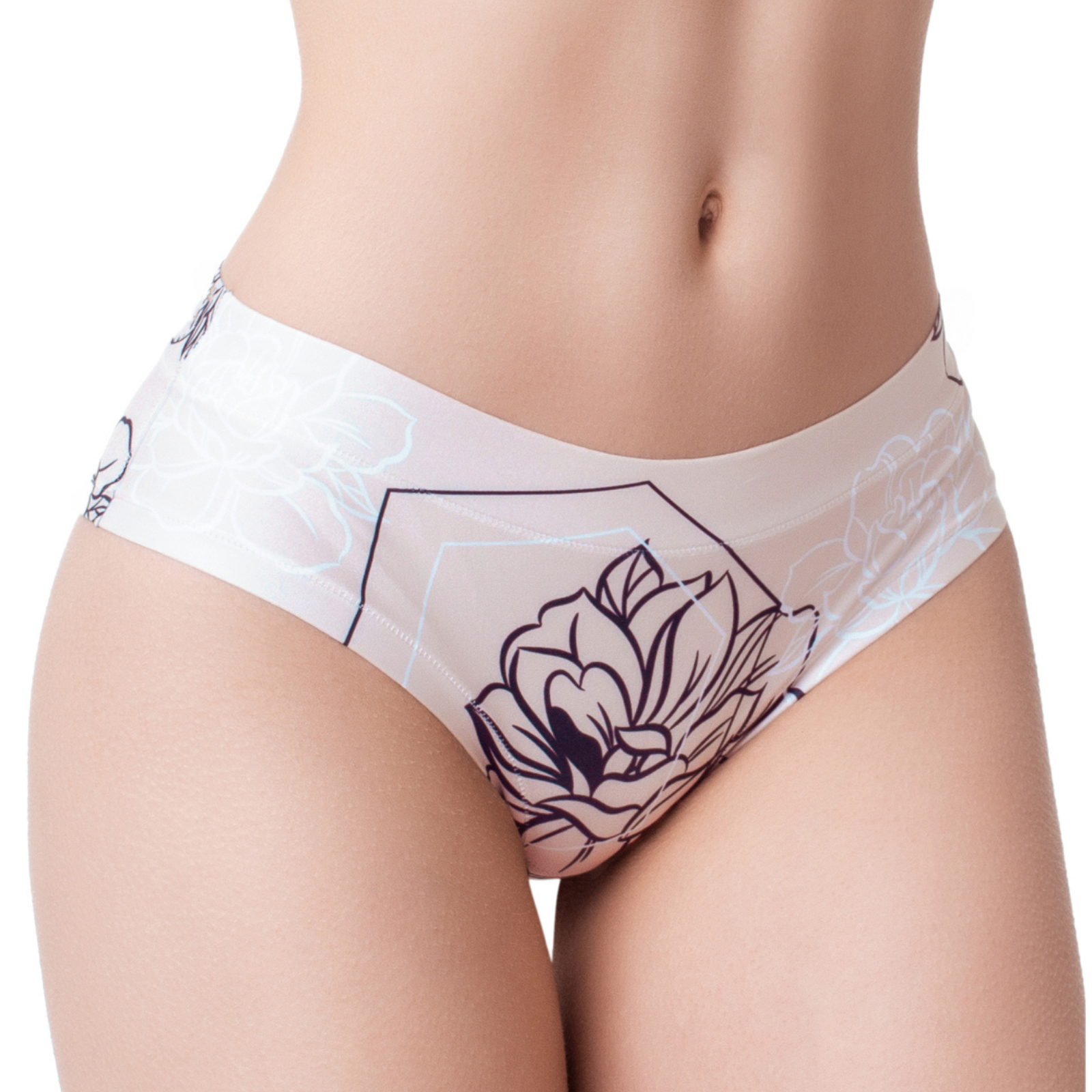 Memème Women’s Ultra-Comfortable PURE PINK - Flower - Panties | Original Prints, Unique Designs | Breathable Cotton Crotch, Stretchy Fit, Soft Flat Seams, No Elastic Bands | Two Styles: Slip/Brief and Thong | Everyday Use