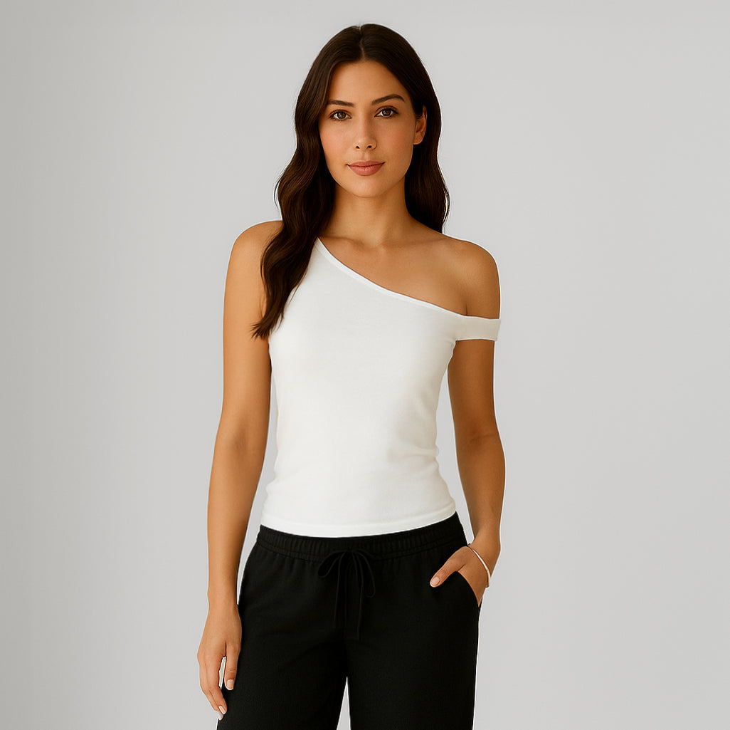 0896 - Women's One Shoulder Asymmetrical Tank