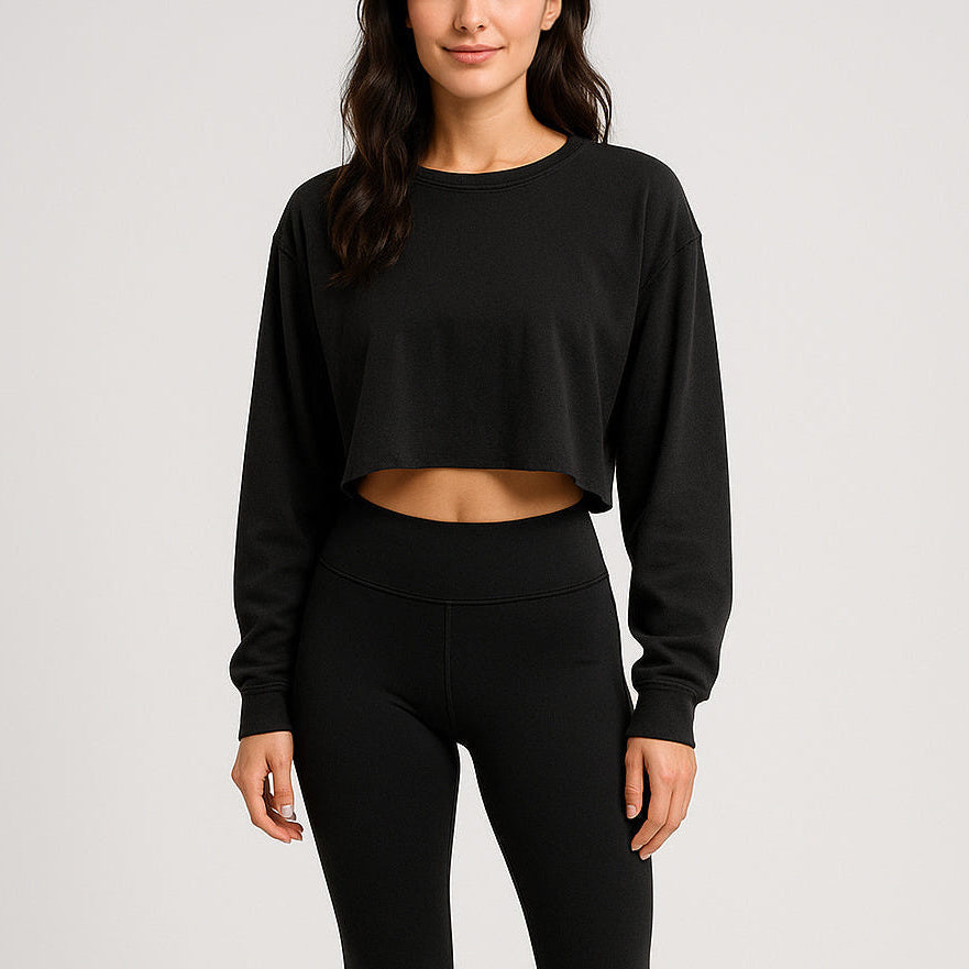 6045 - Women's Cropped Long Sleeve Tee